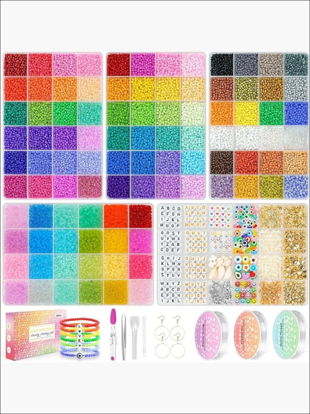 Glass Seed Beads Kit for Jewelry Making DIY Arts Crafts